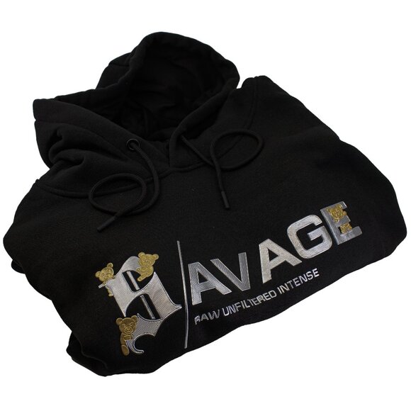 CR-24 Bordo Cromato 4XL Metallic Savage w/ Gold Bears Hoodie - Picture 2 of 3